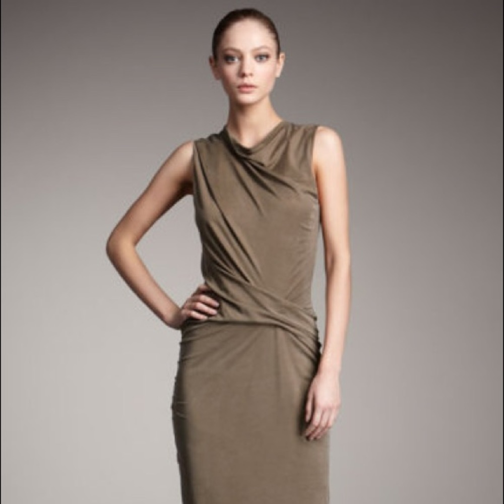 Helmut Lang Torrent Cowl-Neck Dress, XS